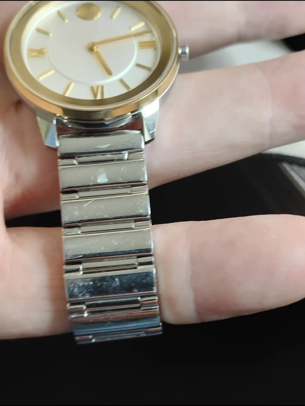 Movado Two-Tone Silver and Gold Accent Bracelet Watch